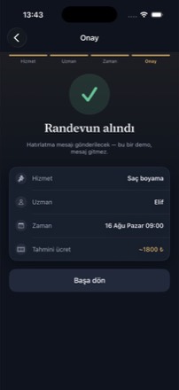 Mavi Kapı randevu uygulamasından ekran